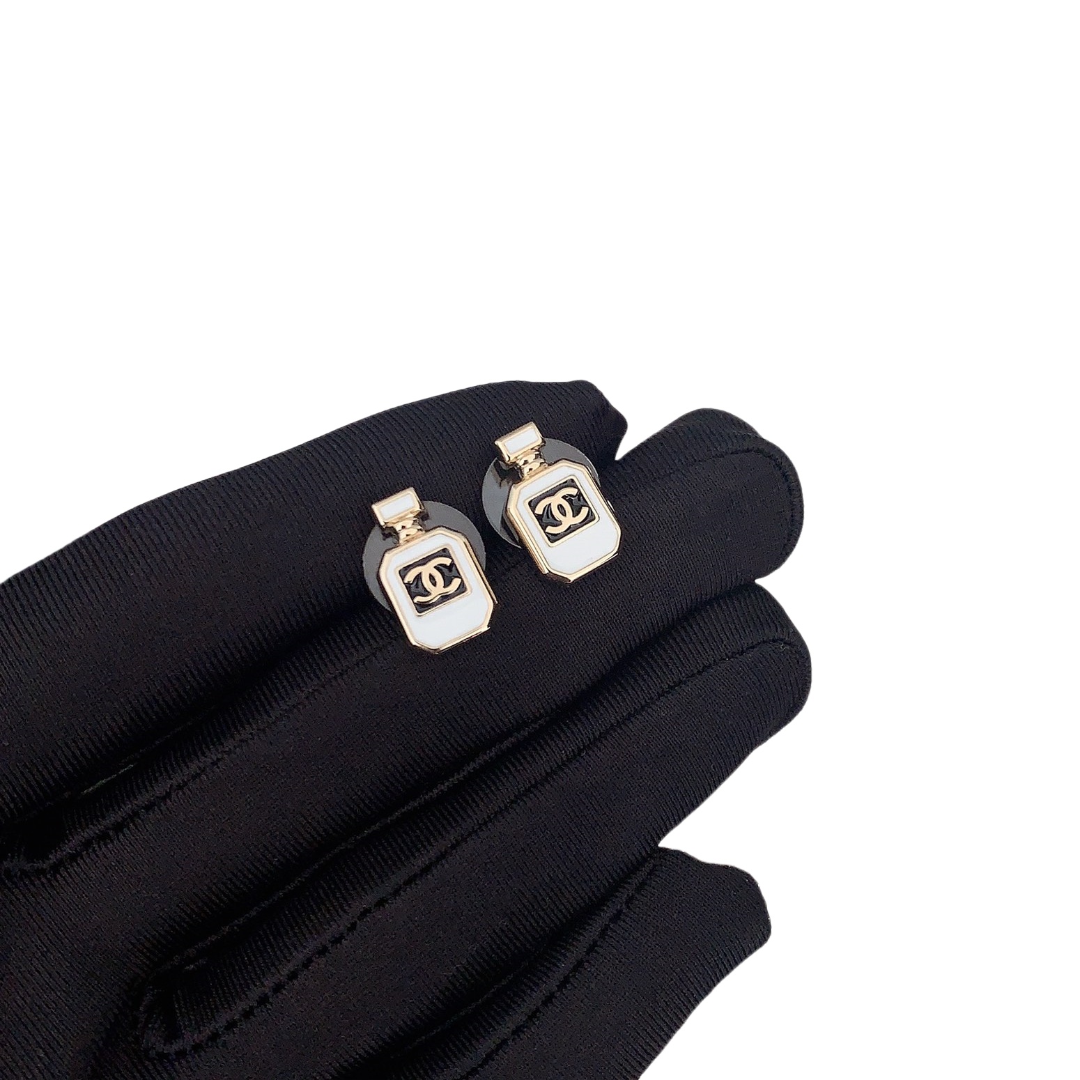CCE068 Chanel mini enamel perfume bottle stud earrings - ccjewelryacc