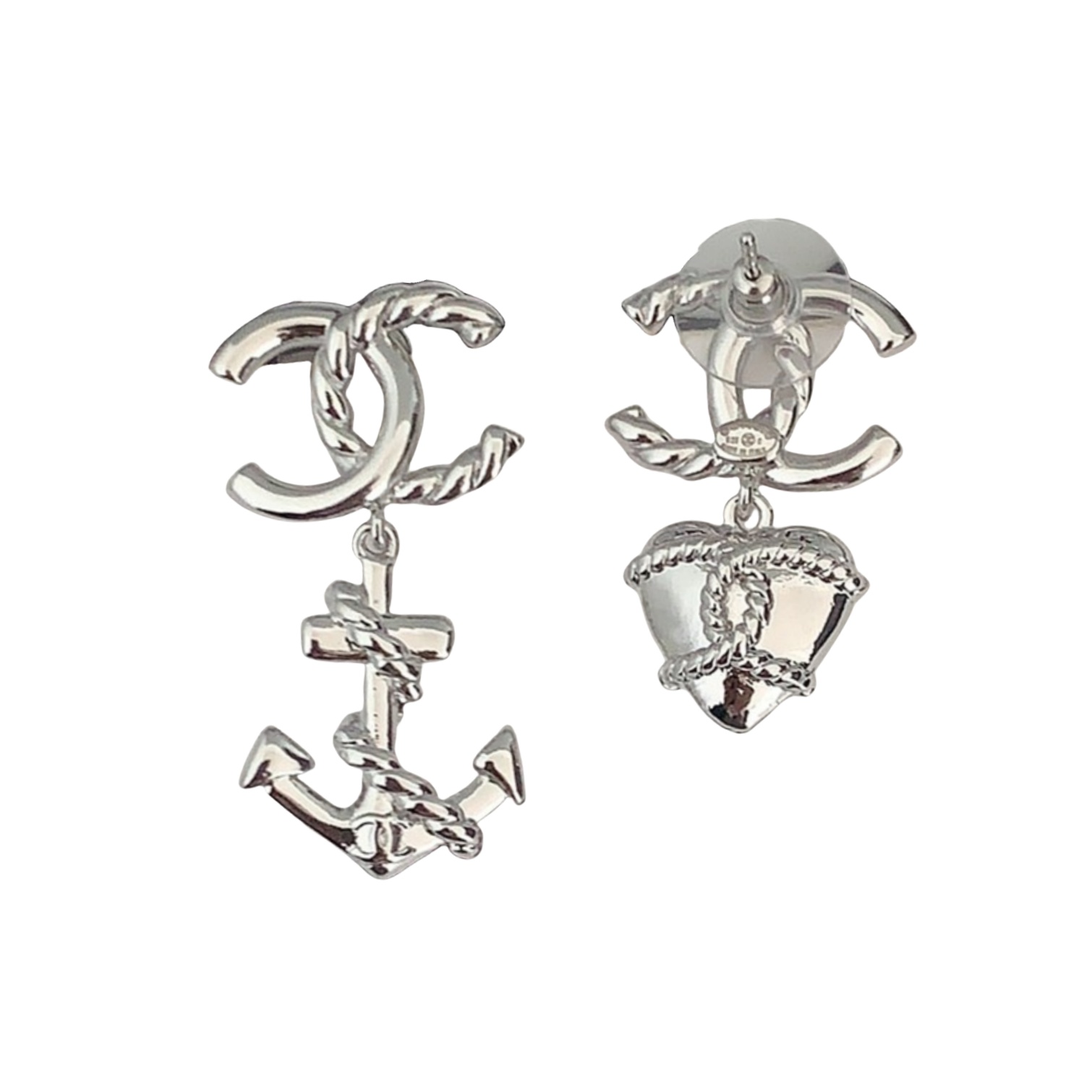 CCE737 24P Chanel metal Anchor and heart Earring - ccjewelryacc