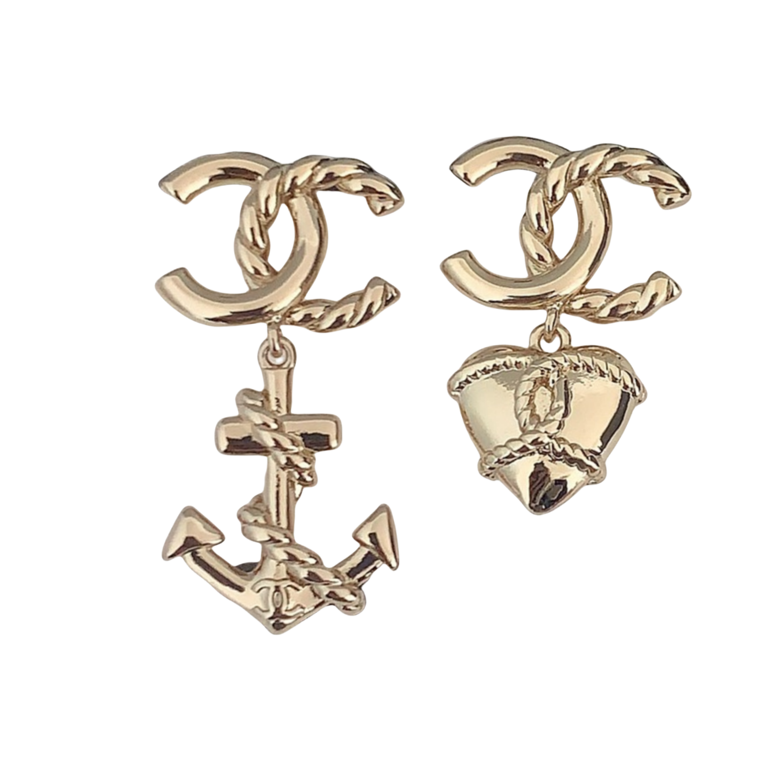 CCE737 24P Chanel metal Anchor and heart Earring - ccjewelryacc