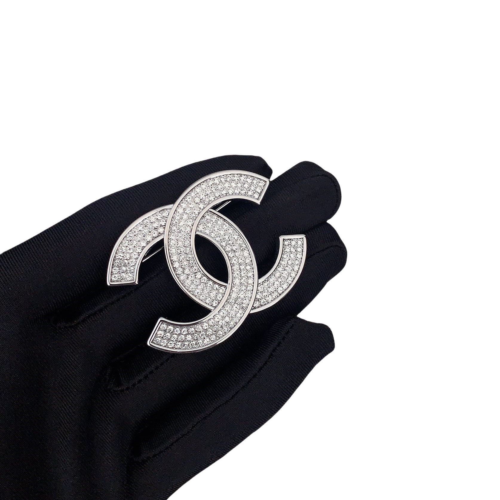 BCB533 Chanel full crystal cc brooch pin - ccjewelryacc