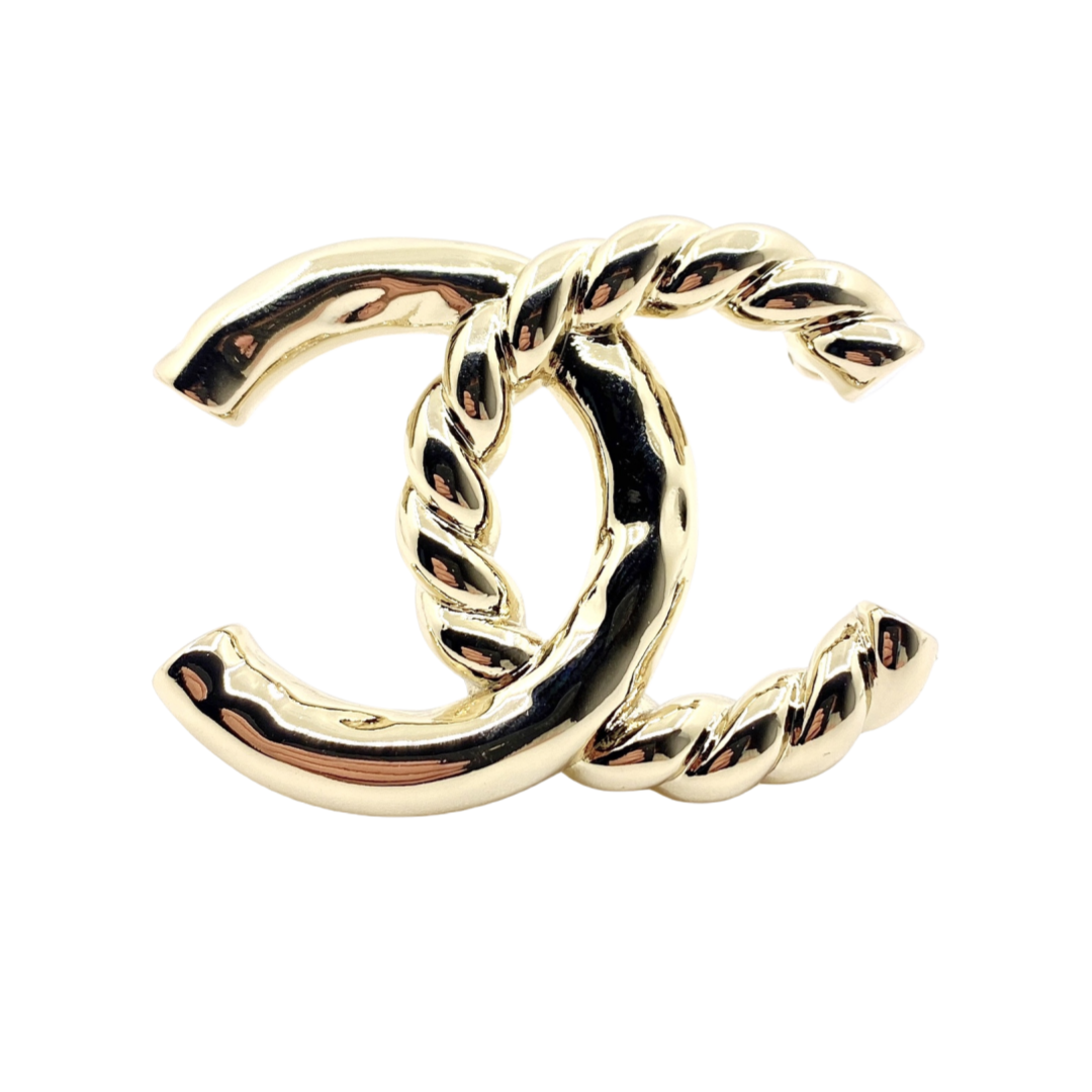 BCB534  Chanel Twist metal  cc logo brooch pin - ccjewelryacc
