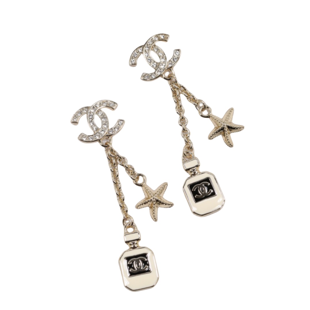 CCE068 Chanel mini enamel perfume bottle stud earrings - ccjewelryacc