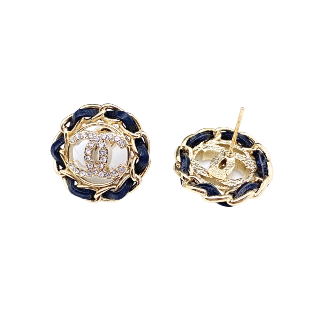 CCE040 Chanel metal leather and pearls tassel earrings - ccjewelryacc