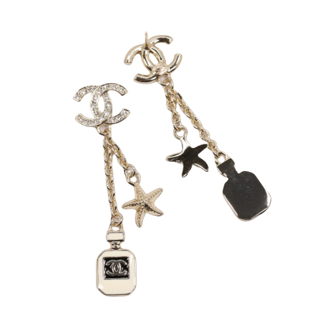 CCE068 Chanel mini enamel perfume bottle stud earrings - ccjewelryacc