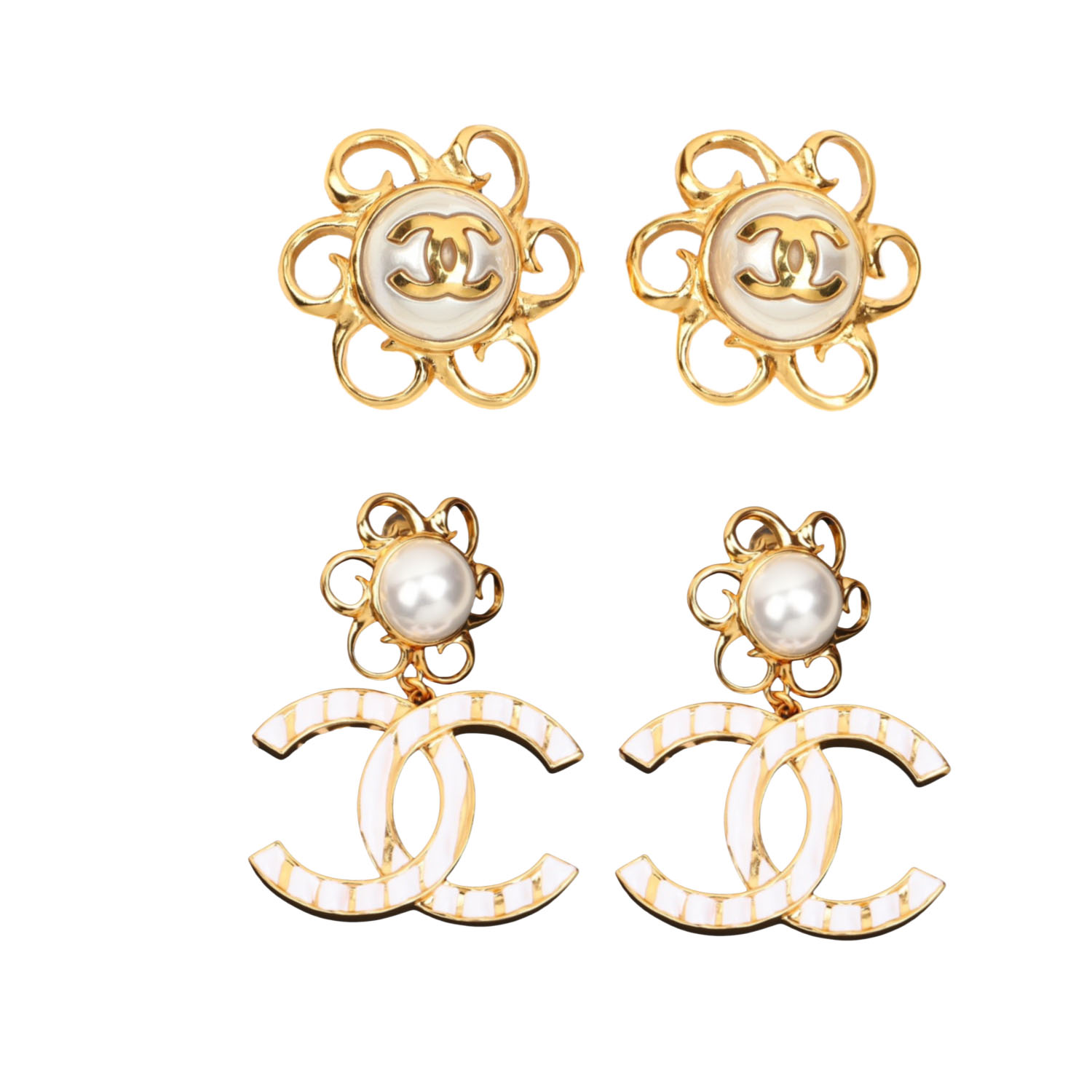 CCE063 Chanel sun flower cc logo earrings - ccjewelryacc