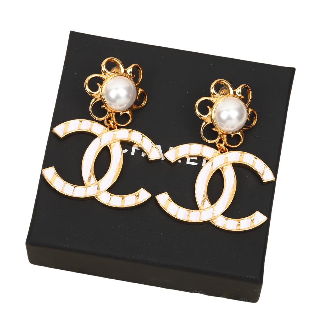 CCE063 Chanel sun flower cc logo earrings - ccjewelryacc