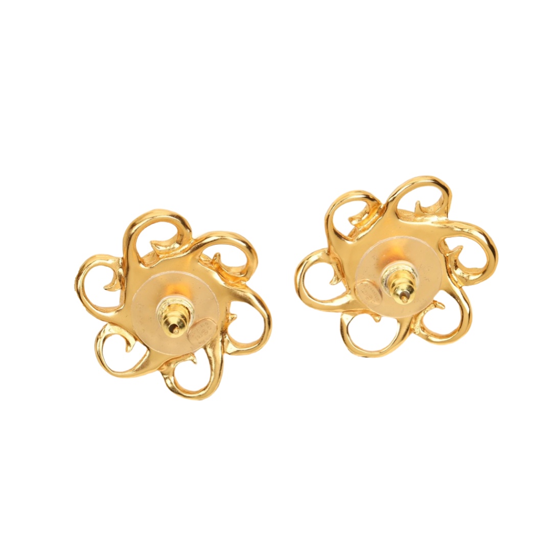 CCE063 Chanel sun flower cc logo earrings - ccjewelryacc