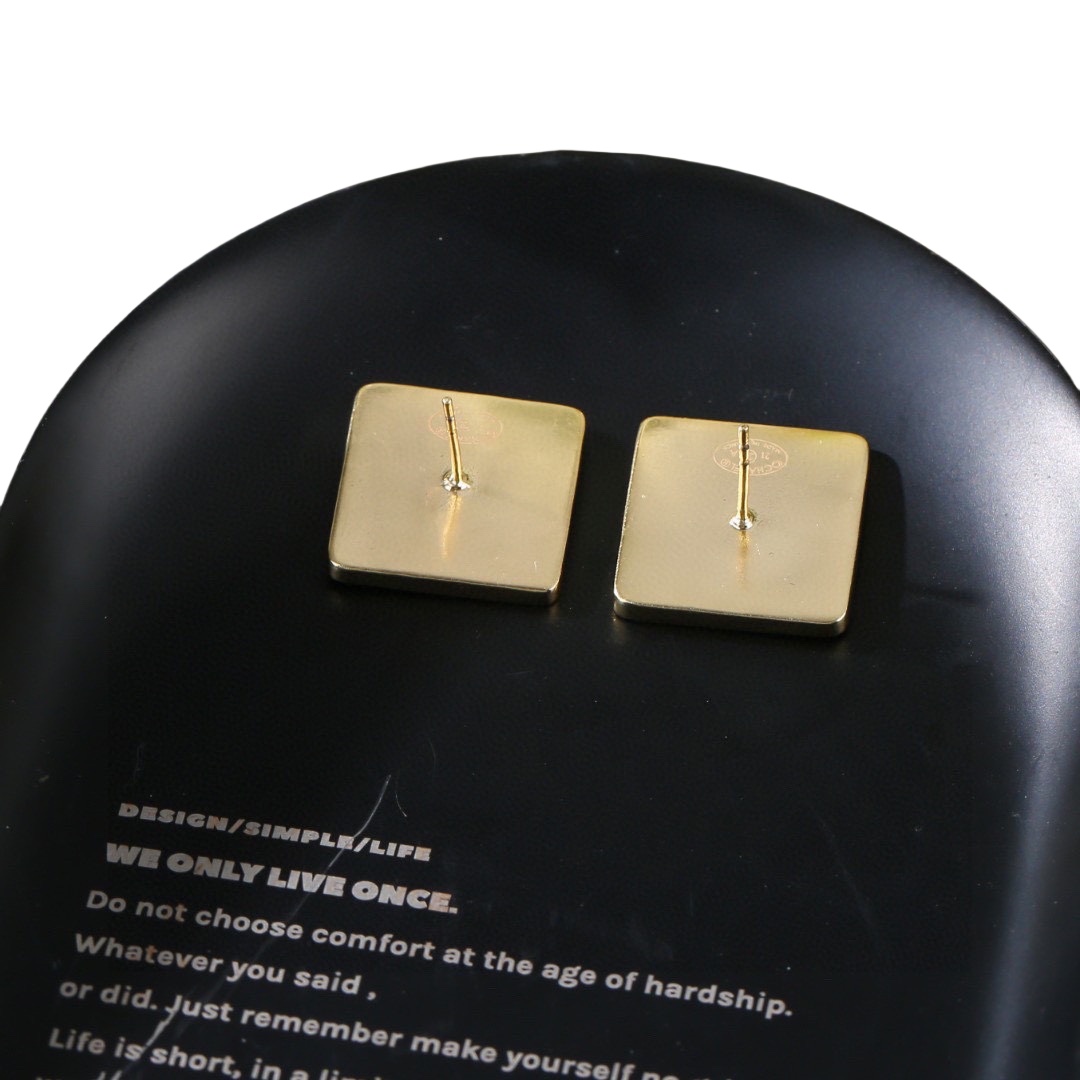 CCE026 Chanel colorful stud earring with cc logo - ccjewelryacc