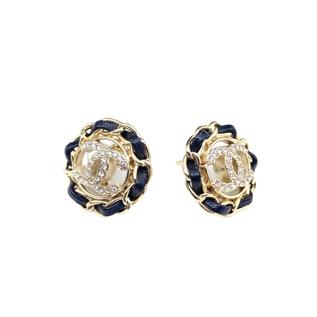 CCE040 Chanel metal leather and pearls tassel earrings - ccjewelryacc