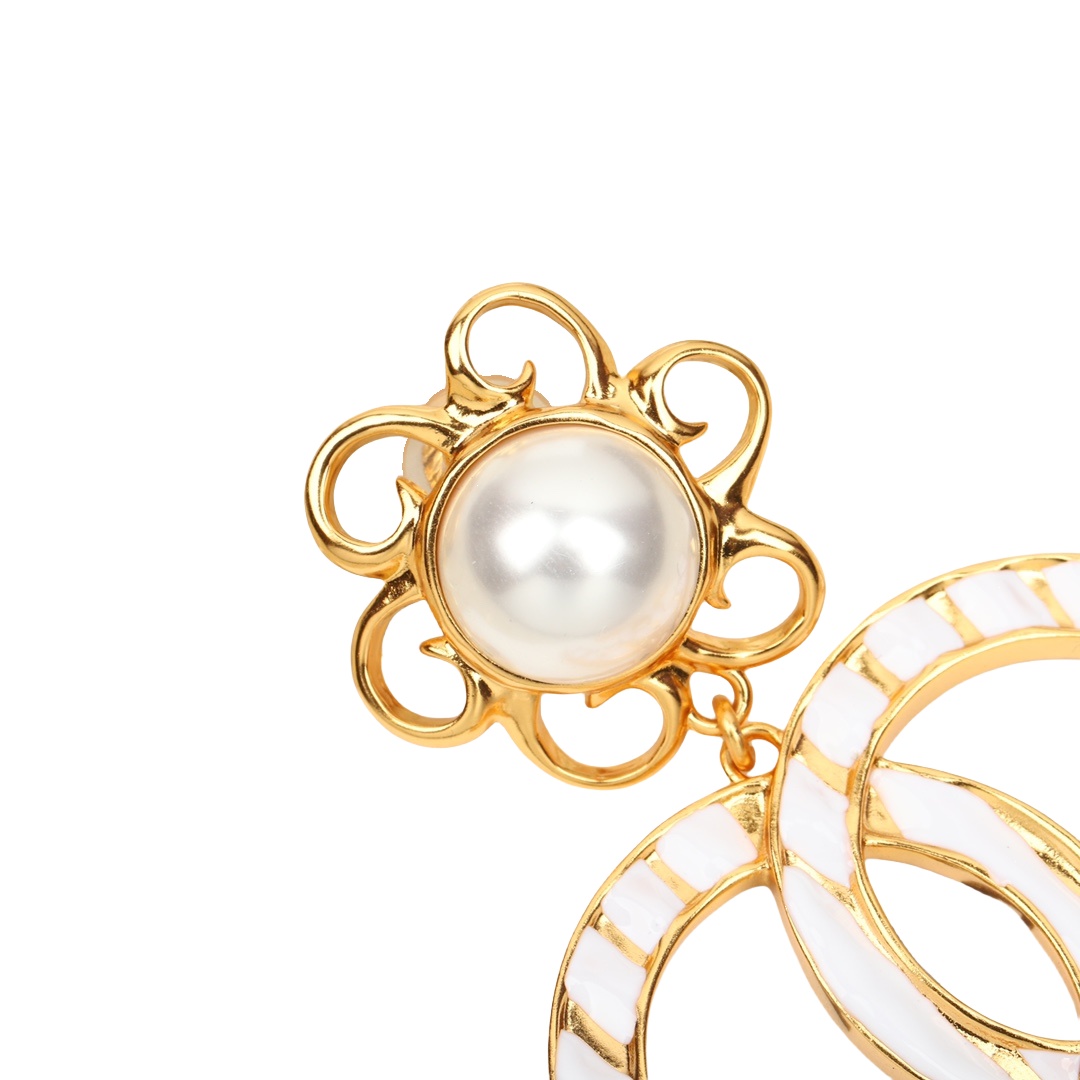CCE063 Chanel sun flower cc logo earrings - ccjewelryacc