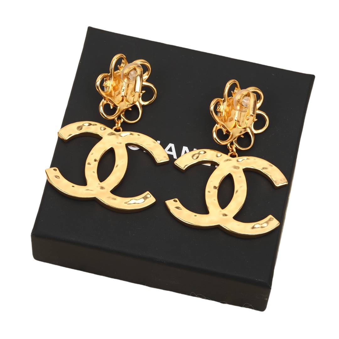 CCE063 Chanel sun flower cc logo earrings - ccjewelryacc