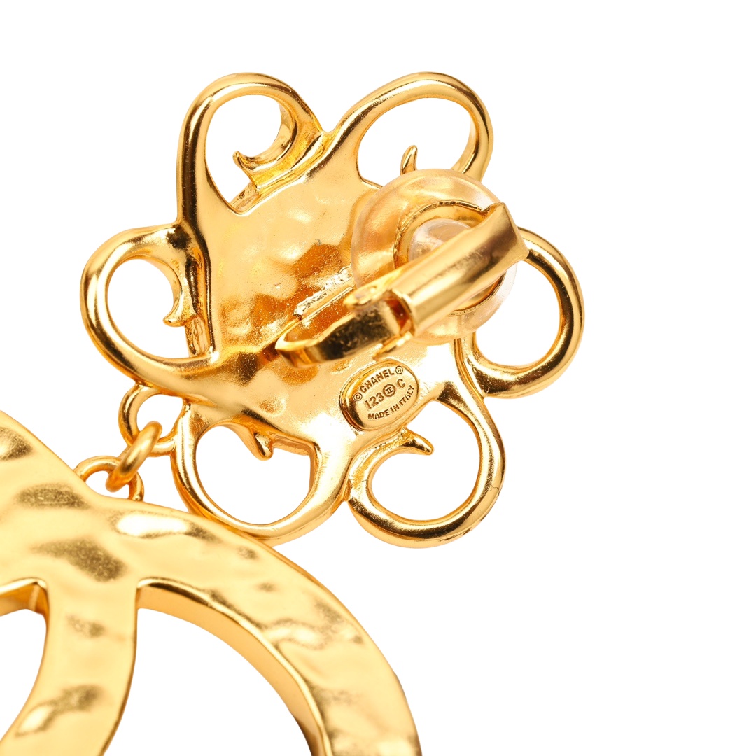 CCE063 Chanel sun flower cc logo earrings - ccjewelryacc
