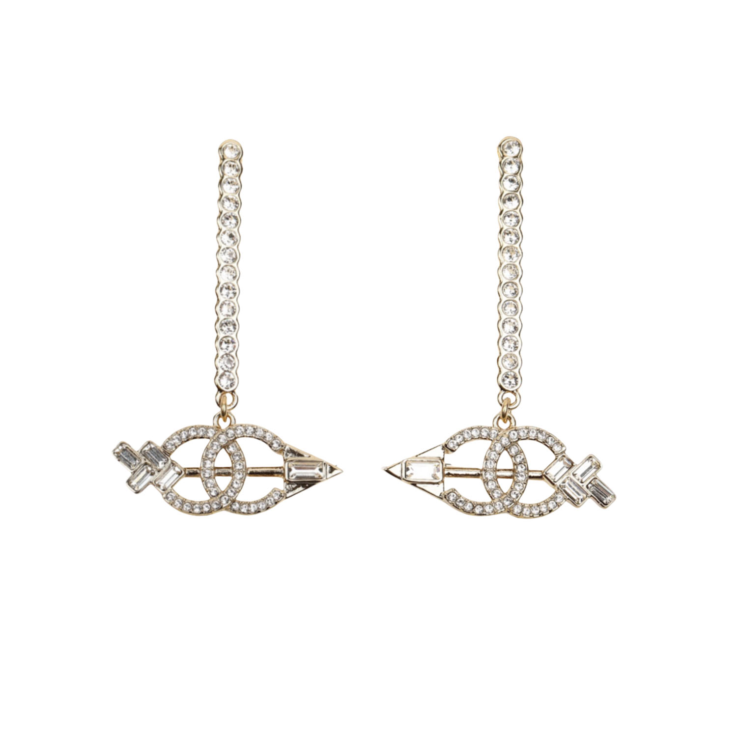 CCE060 Chanel Cupid's arrow earrings with crystal - ccfashionjewelry