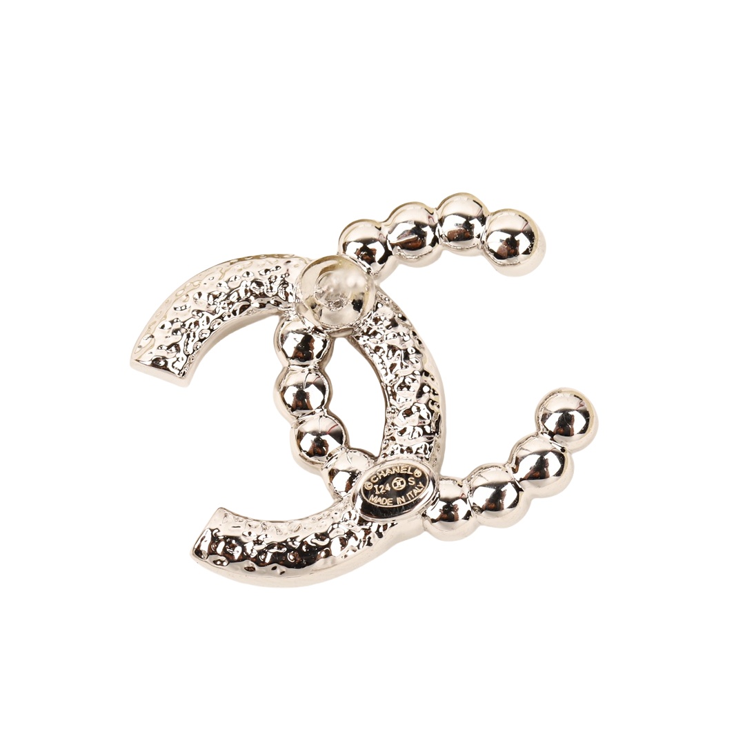 CCE554 Chanel 24s pearl and crystal cc logo stud earrings - ccjewelryacc