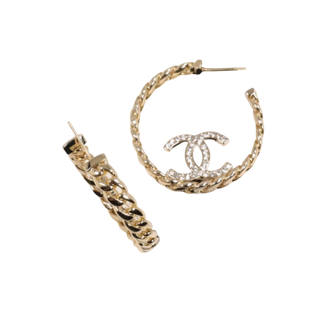 CCE498 Chanel Metal chain hook earrings - ccjewelryacc