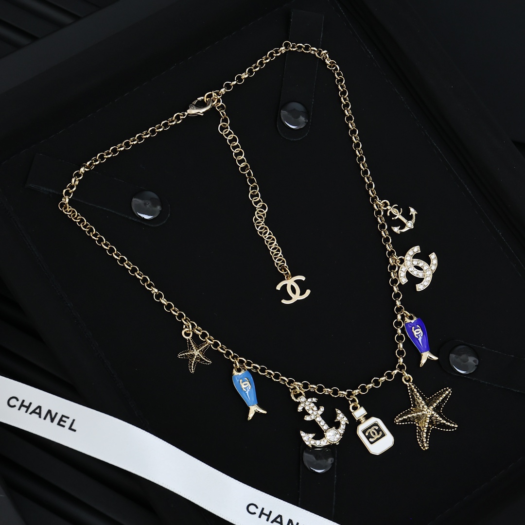 CCN088 Chanel 25 Fantasy Ocean series choker necklace - ccjewelryacc
