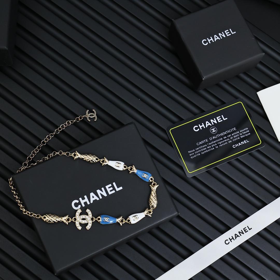 CCN084 Chanel 25 Fantasy Ocean series fish choker necklace - ccjewelryacc