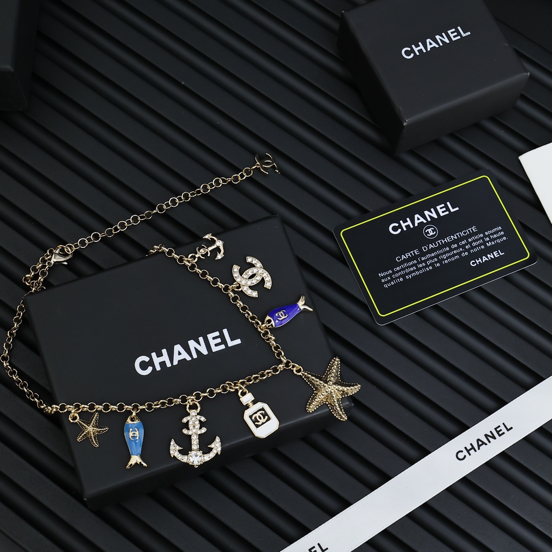 CCN088 Chanel 25 Fantasy Ocean series choker necklace - ccjewelryacc
