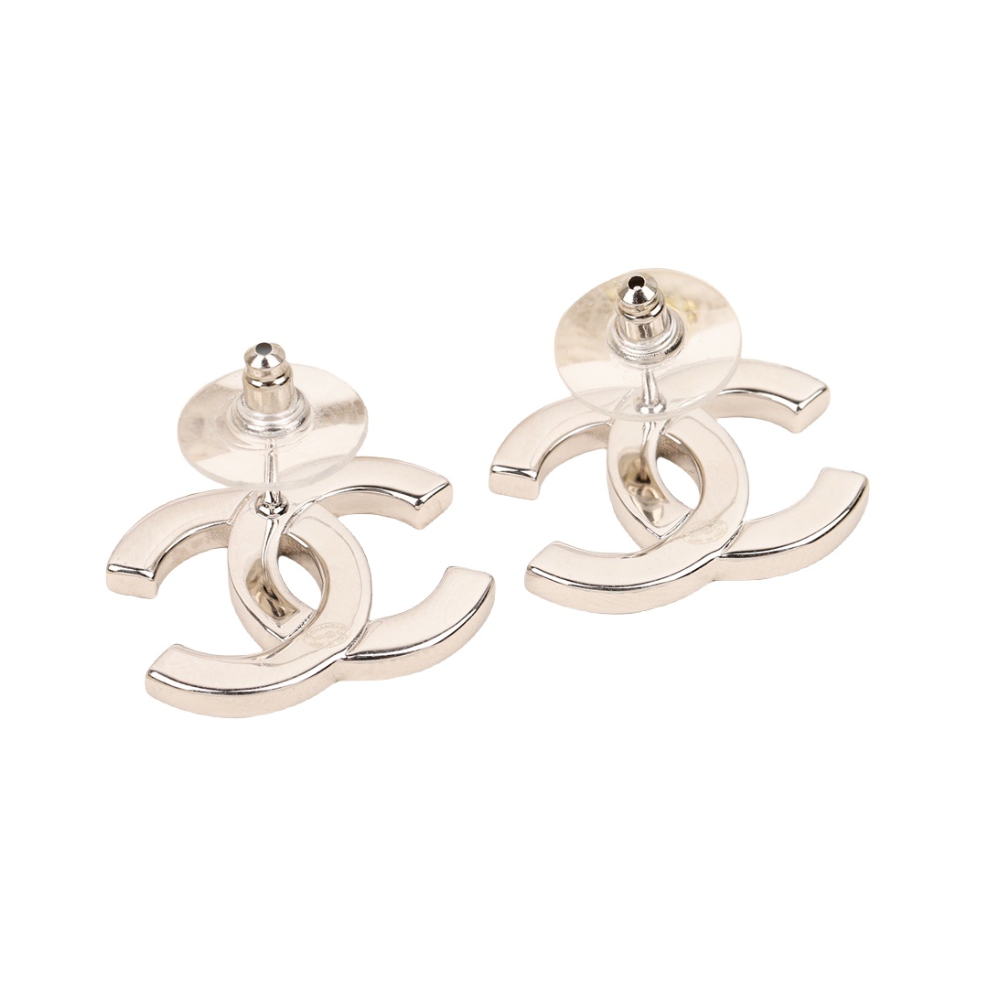 CCE076 Chanel  black and white square crystal cc logo stud earrings - ccjewelryacc