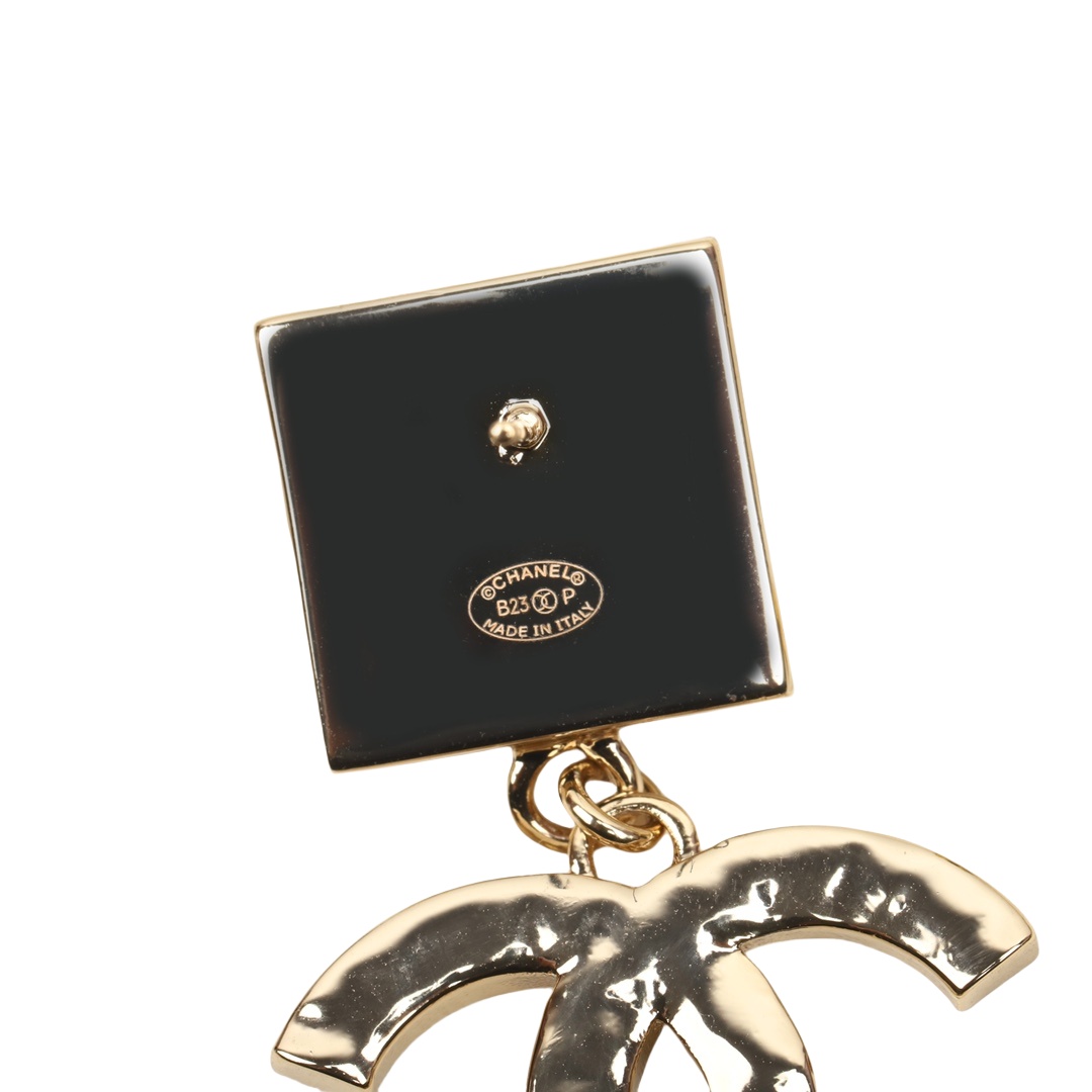 CCE827 Chanel square Swarovski crystal CC logo Drop earring - ccjewelryacc
