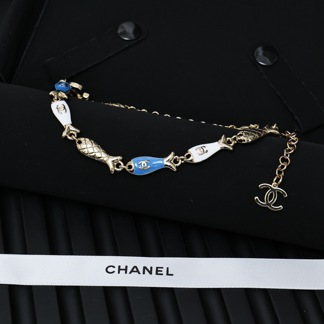 CCN084 Chanel 25 Fantasy Ocean series fish choker necklace - ccjewelryacc