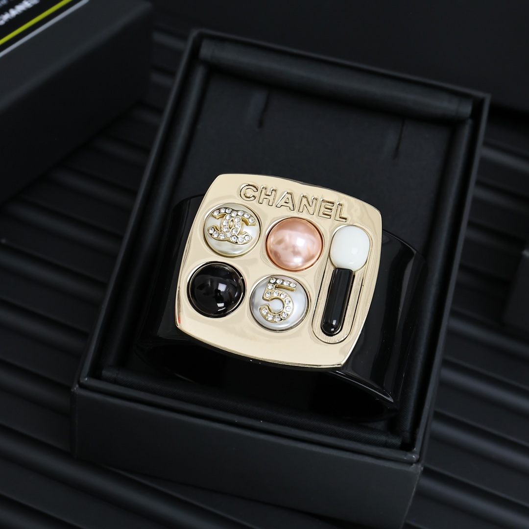 CCS046 Chanel 23S acrylic eyeshadow compact cuff bracelet - ccjewelryacc