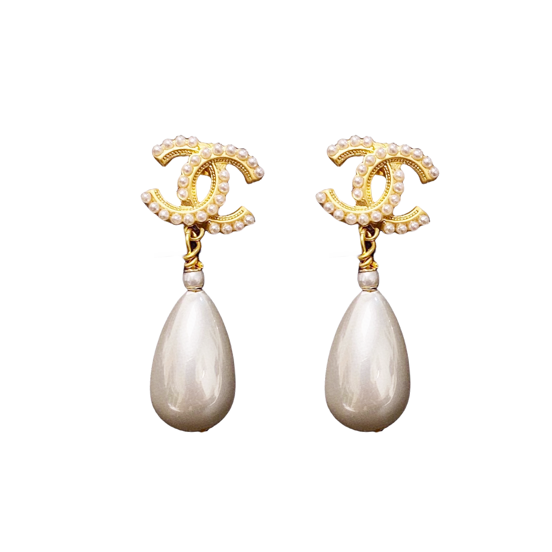 CCE094 chanel pearl earrings cc - ccjewelryacc