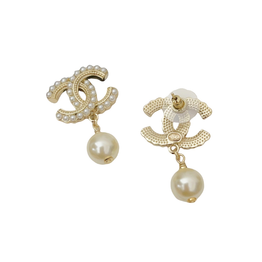 CCE094 chanel pearl earrings cc - ccjewelryacc