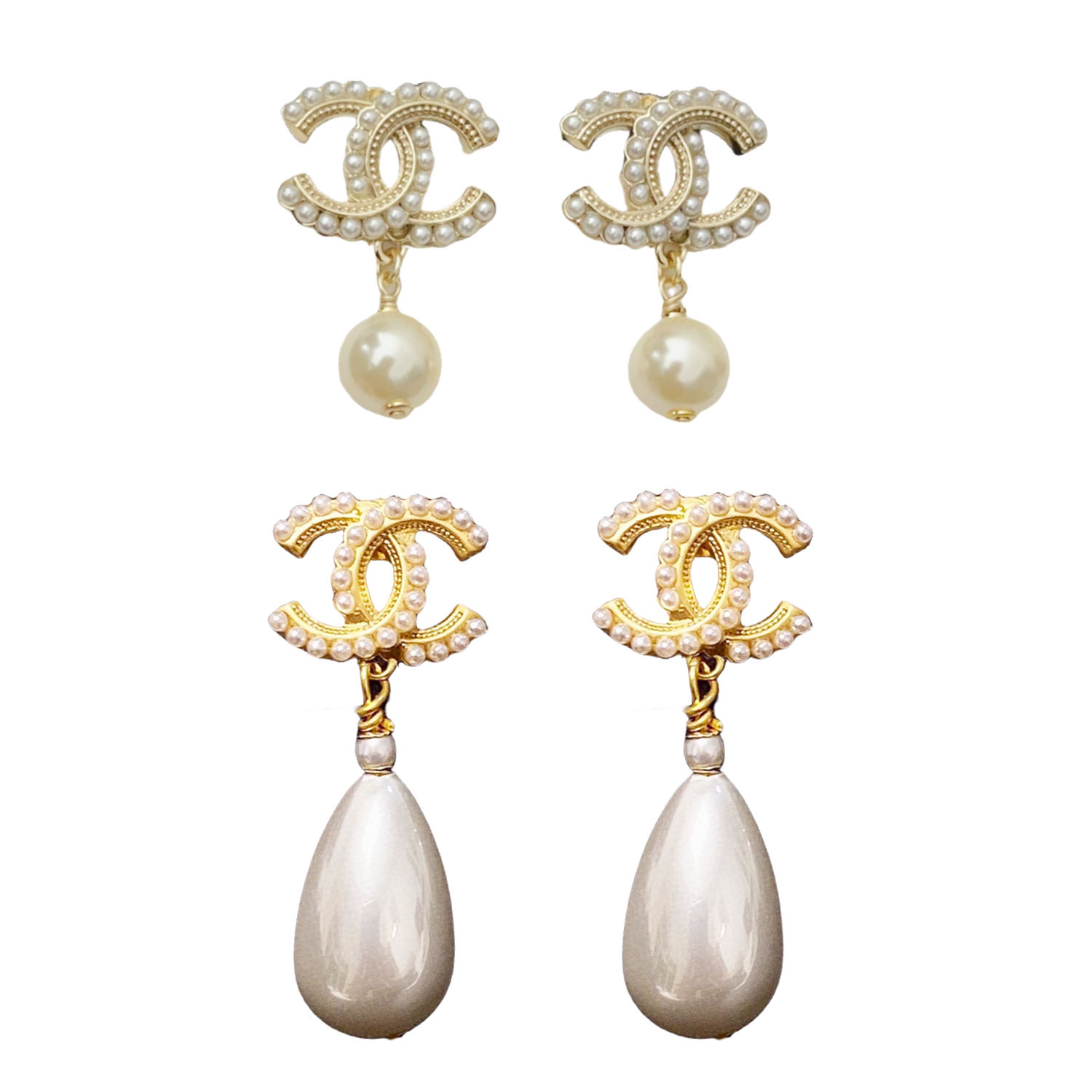 CCE094 chanel pearl earrings cc - ccjewelryacc