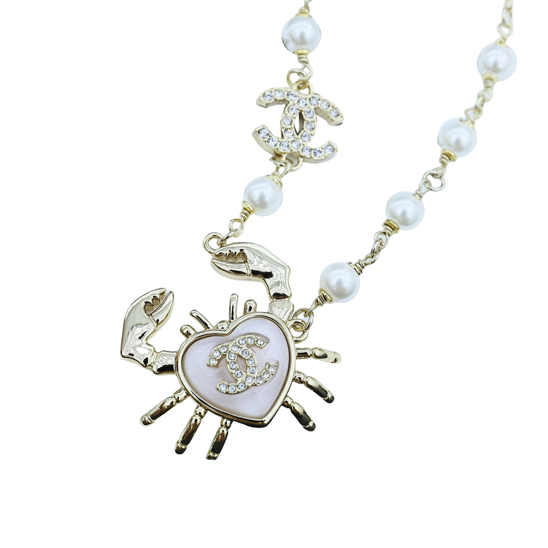 CCN578 24P pearls crab necklace - ccjewelryacc