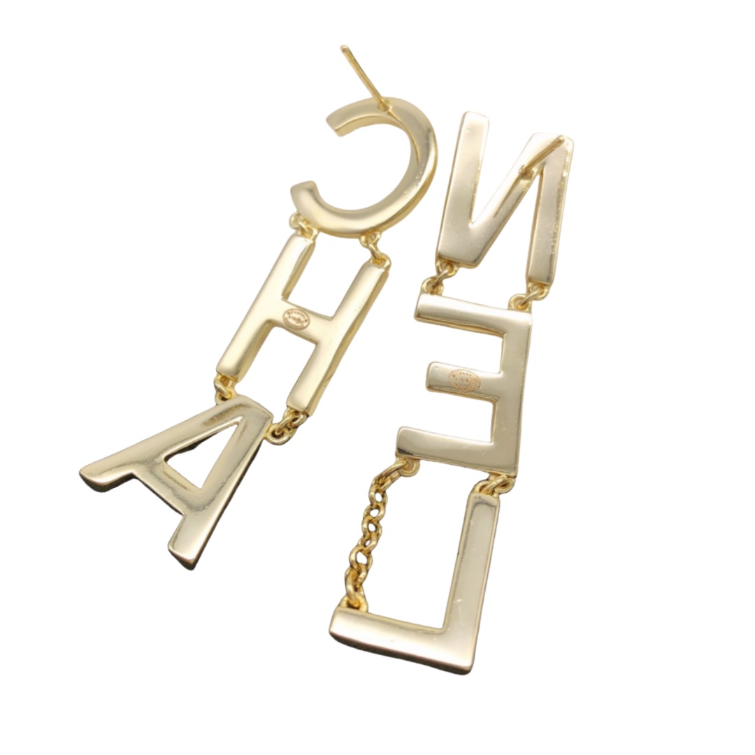 CCE808 Large Full pearls/crystal chanel letter earrings - ccjewelryacc