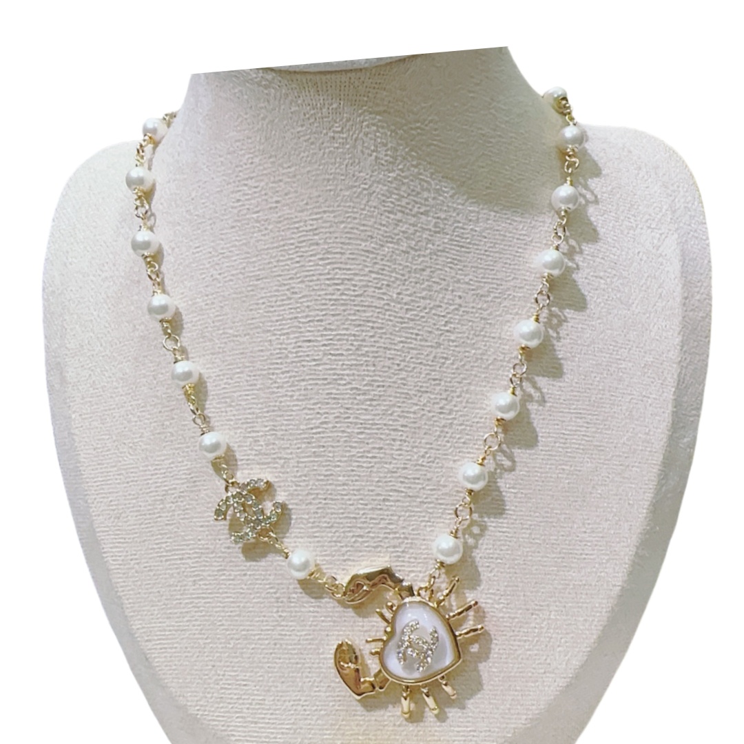 CCN578 24P pearls crab necklace - ccjewelryacc