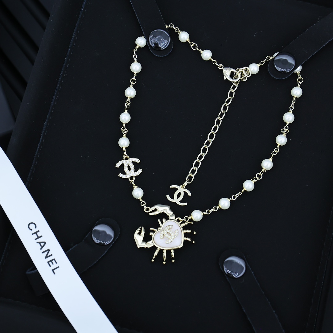 CCN578 24P pearls crab necklace - ccjewelryacc