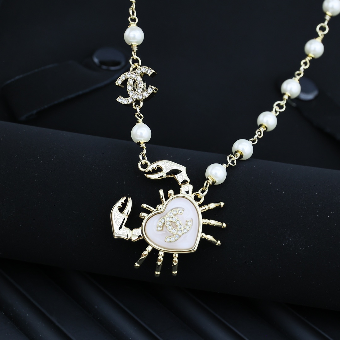 CCN578 24P pearls crab necklace - ccjewelryacc