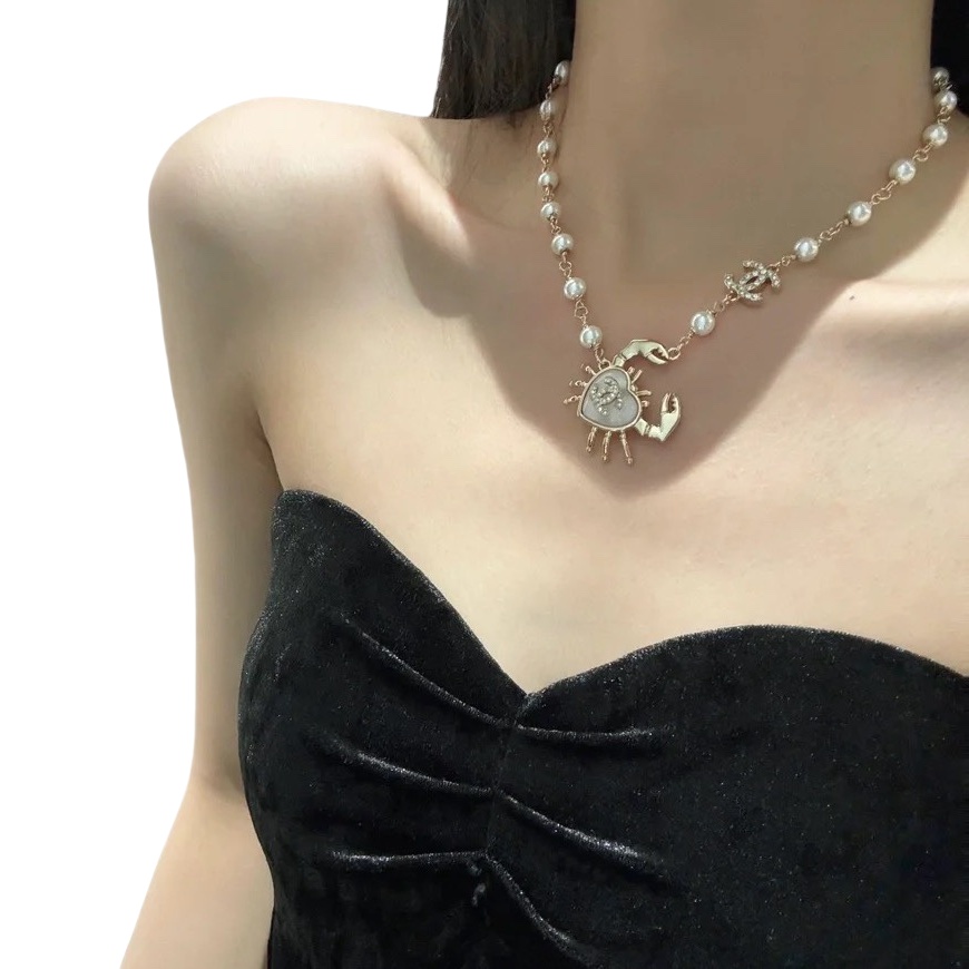 CCN578 24P pearls crab necklace - ccjewelryacc
