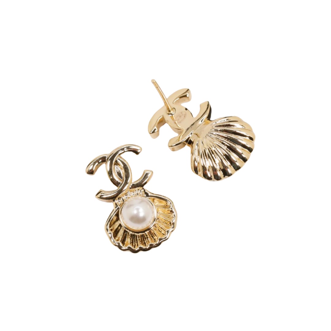 CCE117 25 Ocean series Anchors, fish, shells pearl earring - ccjewelryacc