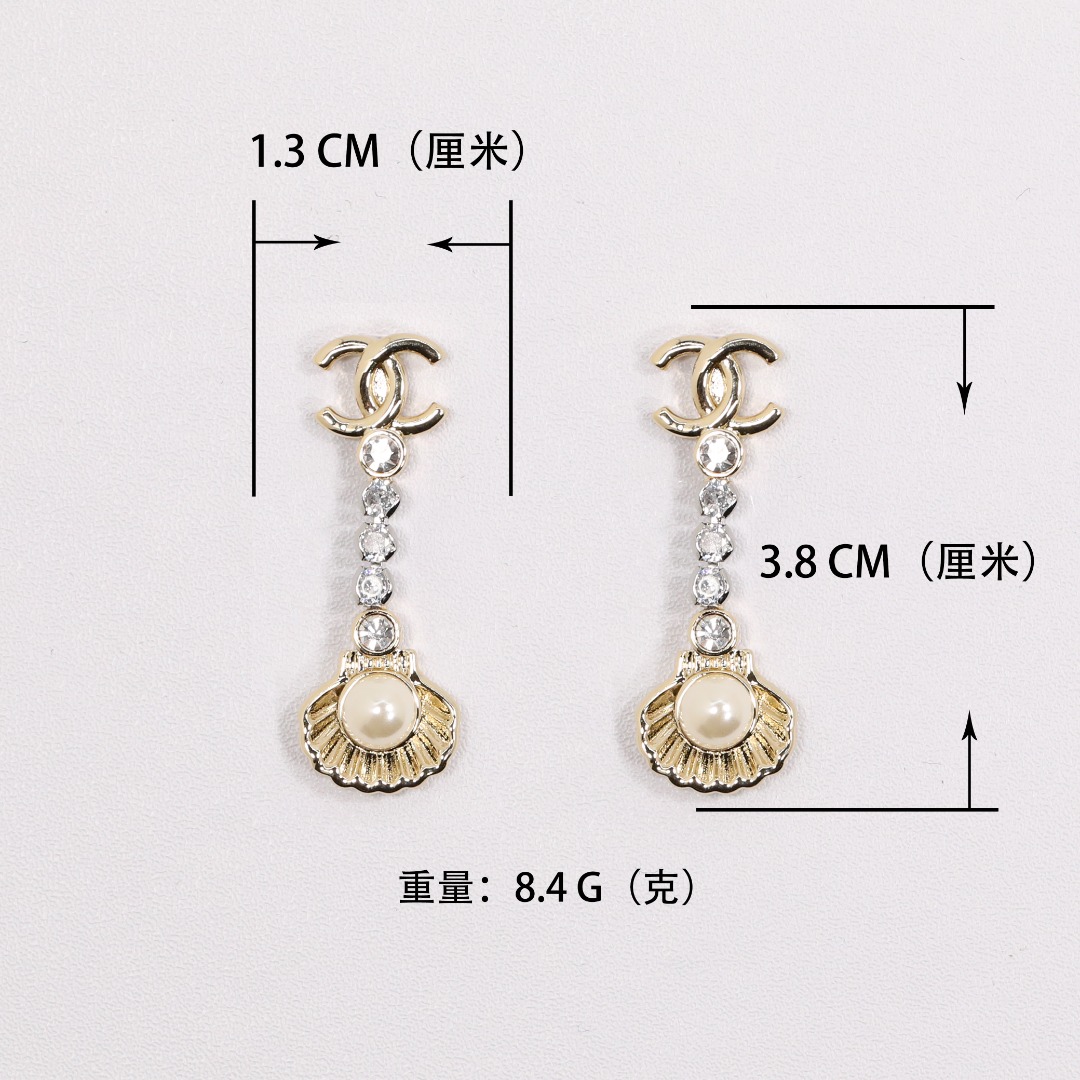 CCE117 25 Ocean series Anchors, fish, shells pearl earring - ccjewelryacc