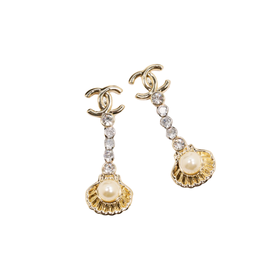 CCE117 25 Ocean series Anchors, fish, shells pearl earring - ccjewelryacc