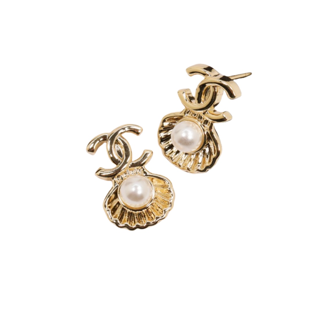 CCE117 25 Ocean series Anchors, fish, shells pearl earring - ccjewelryacc