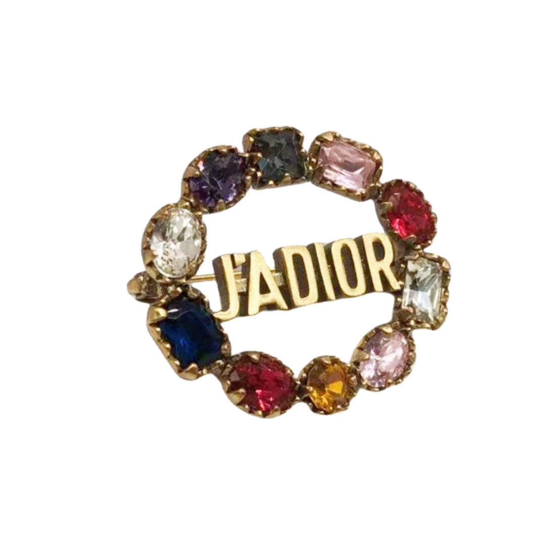 CDB078 Vintage Multicolor JADIOR brooch pin - ccjewelryacc