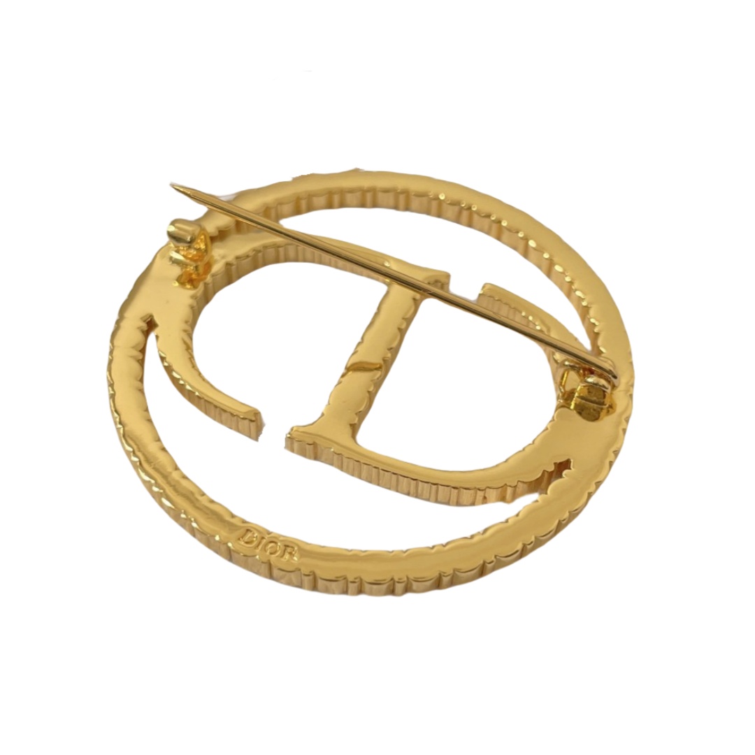 CDB052 Full crystal round CD brooch pin - ccjewelryacc