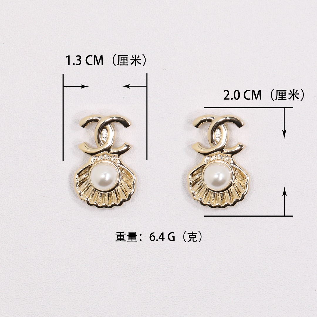 CCE117 25 Ocean series Anchors, fish, shells pearl earring - ccjewelryacc