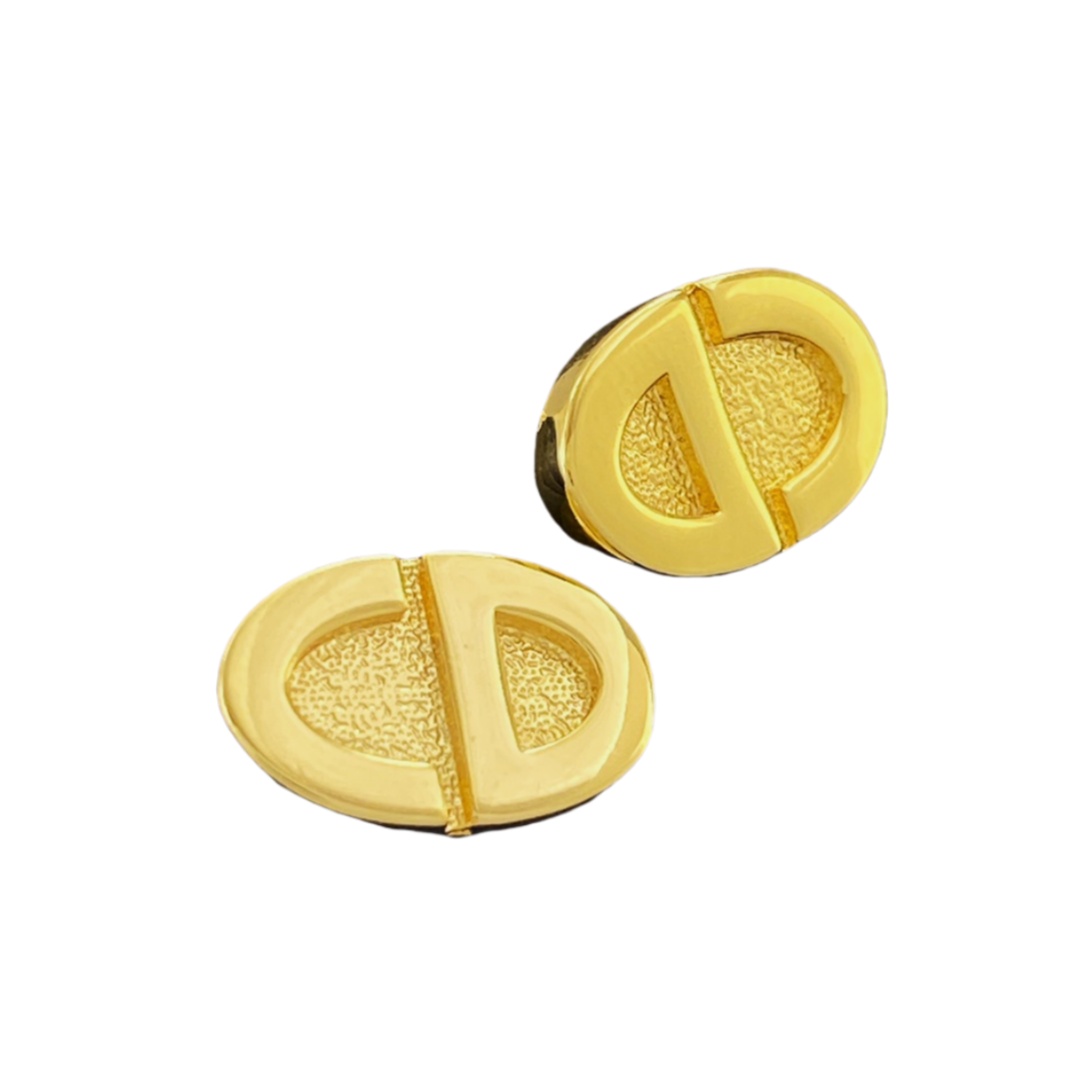 CDE311 Metal gold plated CD stud Earrings for Women - ccjewelryacc