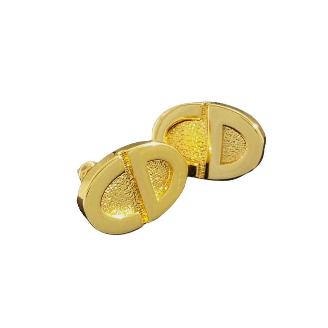 CDE311 Metal gold plated CD stud Earrings for Women - ccjewelryacc