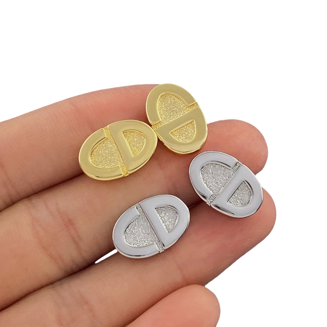 CDE311 Metal gold plated CD stud Earrings for Women - ccjewelryacc