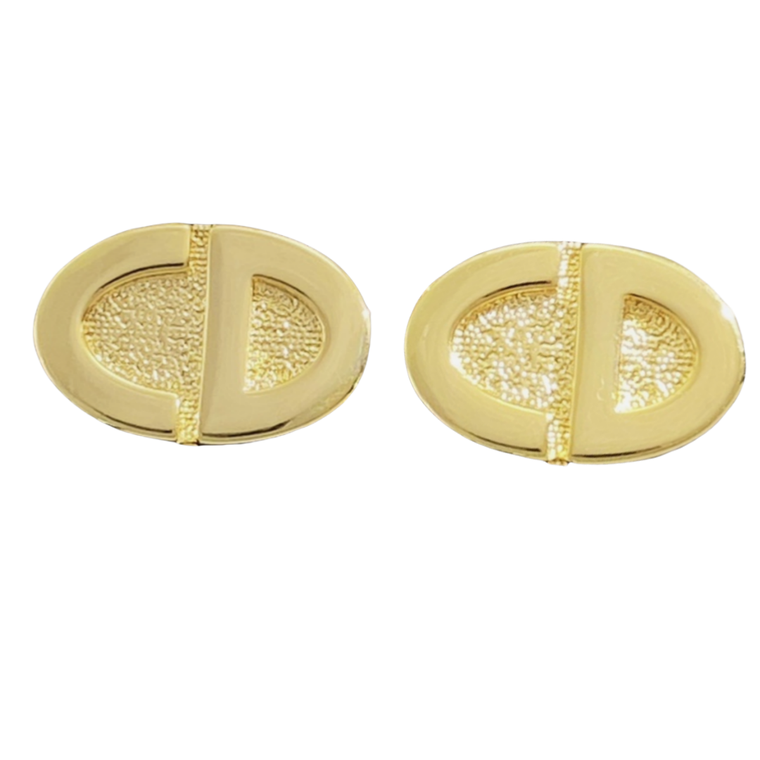 CDE311 Metal gold plated CD stud Earrings for Women - ccfashionjewelry