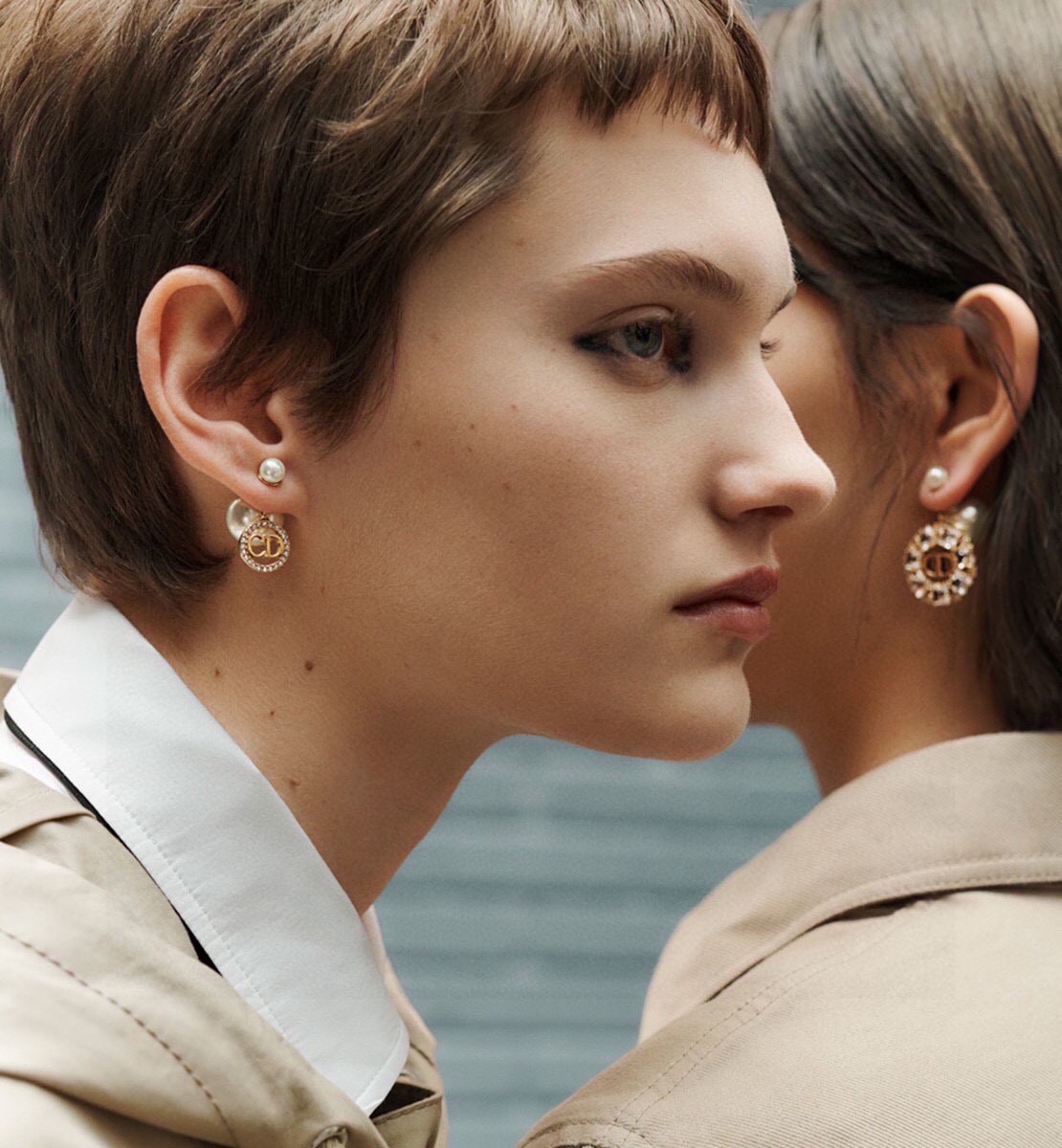 CDE033 Dior Tribales earrings with pearls and crystal for women - ccjewelryacc