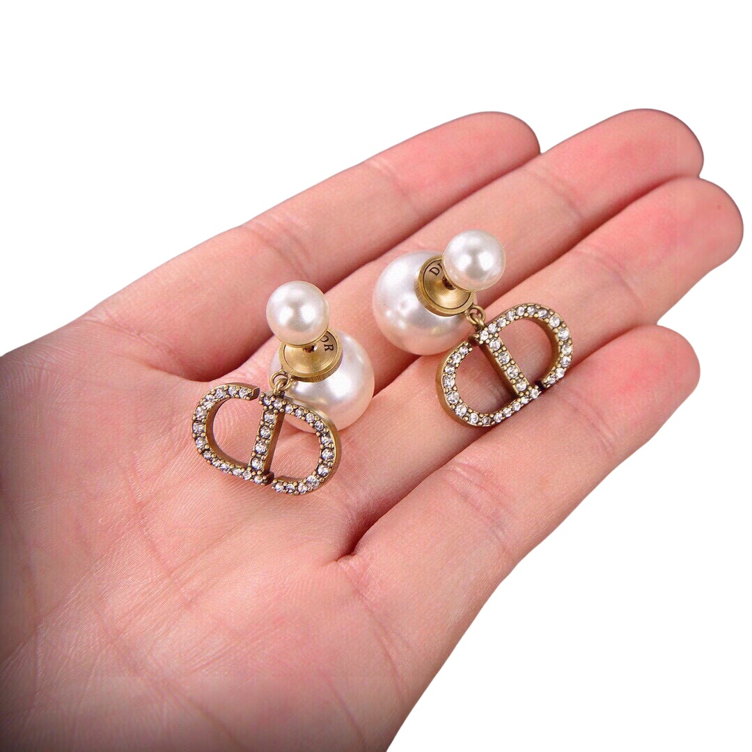 CDE187 Dior Tribales earrings in metal and pearls - ccjewelryacc