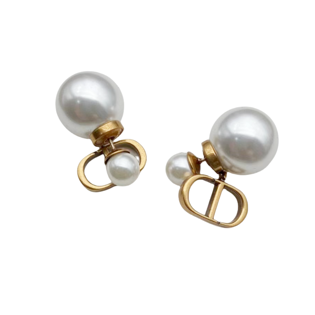 CDE187 Dior Tribales earrings in metal and pearls - ccjewelryacc