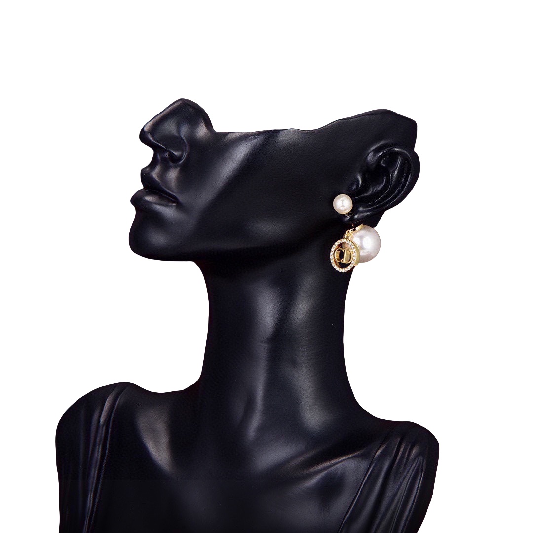 CDE033 Dior Tribales earrings with pearls and crystal for women - ccjewelryacc